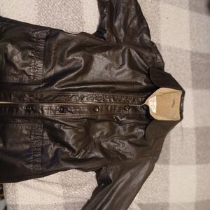 Men's Brown Leather Bomber Jacket